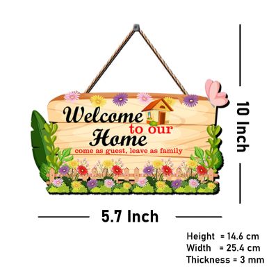 Welcome To Our Home Wooden Wall Hanging Decorative Items for Home Decor | Living Room | Modern House Decoration Item For Gift